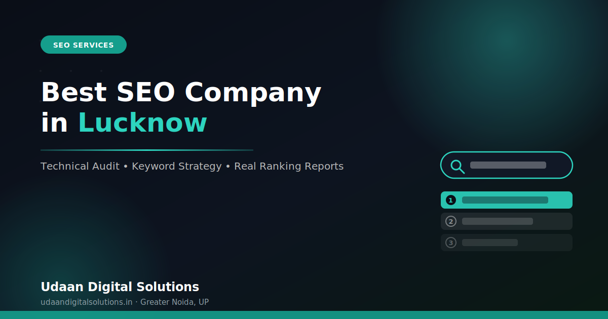 Best SEO company in Lucknow - guide by Udaan Digital Solutions
