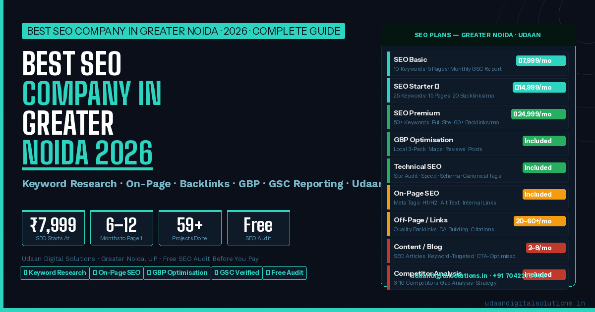 Best SEO Company in Greater Noida 2026 — Udaan Digital Solutions