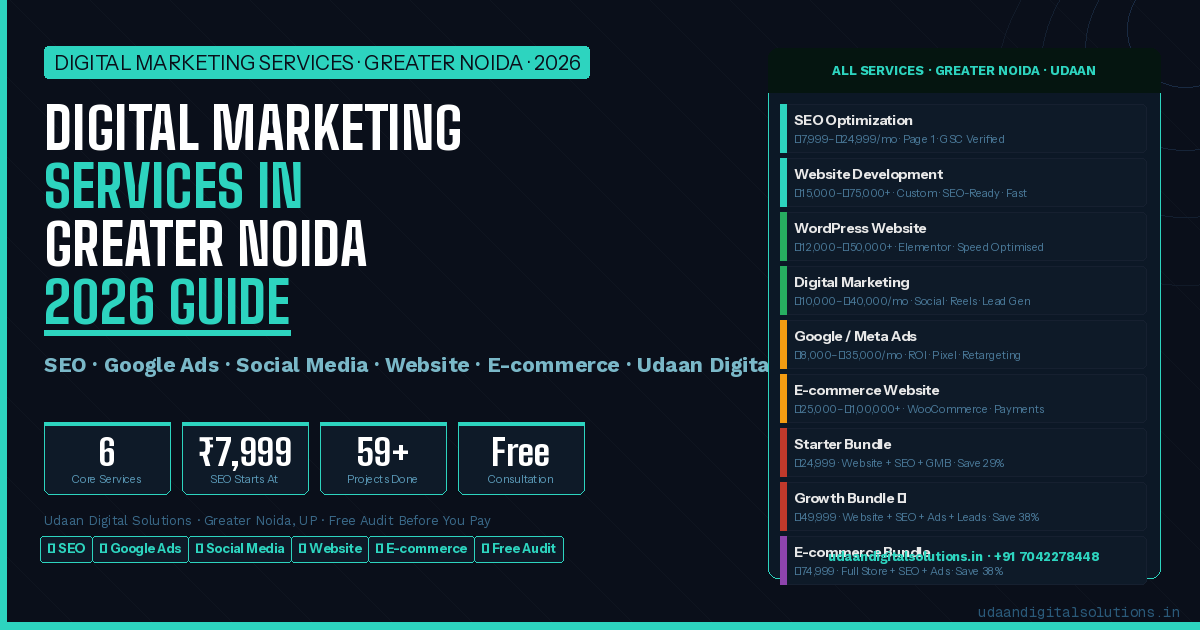 Digital Marketing Services in Greater Noida 2026 — Udaan Digital Solutions