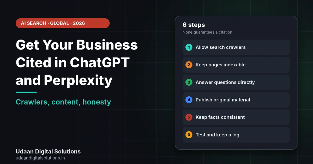 How to get your business cited in ChatGPT and Perplexity showing the crawlers to allow and the content steps that help