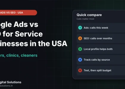 Google Ads vs SEO for service businesses in the USA compared on speed, cost and what happens when you pause