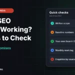 Is your SEO agency working shown as a ten-point check with healthy and warning signs