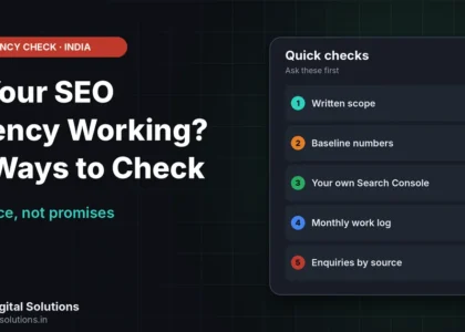 Is your SEO agency working shown as a ten-point check with healthy and warning signs